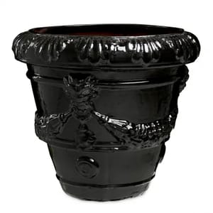 Luxury Black Finish Ceramic Outdoor Planter