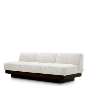 Luxury Charcoal Veneer Base Seashell Off-White Sofa
