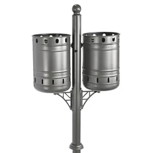 Varese Double Outdoor Bin - 2×32L Stahl verzinkt Urban Edition