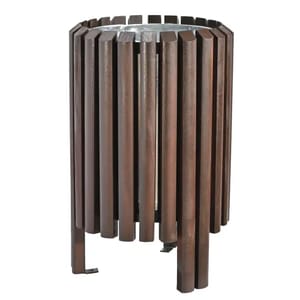 Verona Mülleimer für den Außenbereich - 50L Tropical Wood & Steel Edition