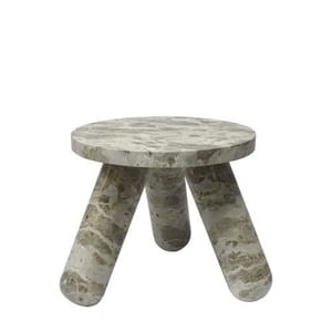 Aureon Marble Side Table – 40 cm Mixed Stone Finish