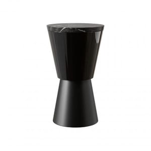 Monaro Side Table – Black Iron Base & Marble Top