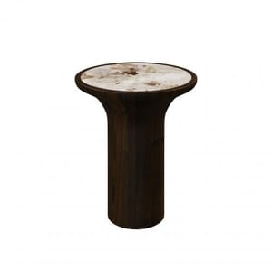Caldera Side Table – Mango Wood Base & Marble Top