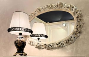 Imperial Ivory Carved Mirror – Luxury Wall Mirror with Gold Detailing