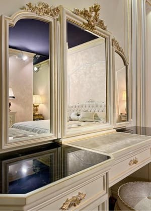Premium Ivory Gold Mirror – Luxury Wall Mirror for Dressing Table with Elegant Gold Accents