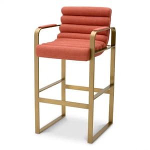 Premium Olsen Bar Stool – Luxury Sand Seating with Brushed Brass Frame