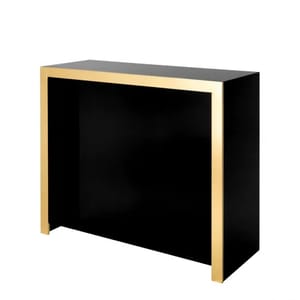 Grimaldi Luxury Bar Cabinet – Black Glass with Gold Finish Frame