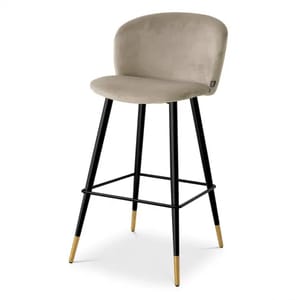 Elegant Volante Bar Stool – Velvet Seating Options & Black/Gold Tapered Legs