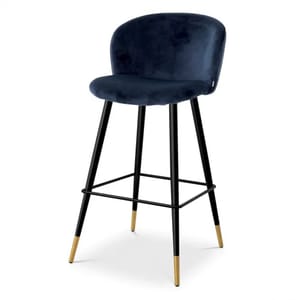 Elegant Volante Bar Stool – Velvet Seating Options & Black/Gold Tapered Legs