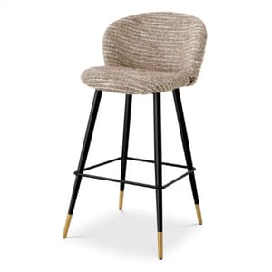 Elegant Volante Bar Stool – Velvet Seating Options & Black/Gold Tapered Legs