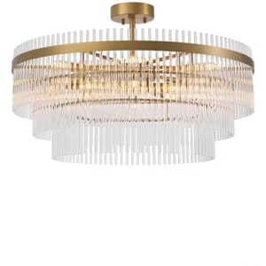 Ceiling Lamp – Antique Brass Finish with Clear Glass Shade