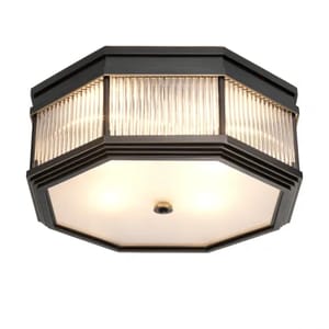 Luxury Clear Glass Rod Ceiling Light – Bronze Highlight Finish with Frosted Glass Diffuser