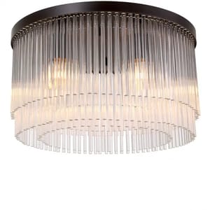 Royal Glass Ceiling Lamp | Luxury Bronze & Nickel Finish with Clear Glass Design