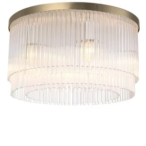 Royal Glass Ceiling Lamp | Luxury Bronze & Nickel Finish with Clear Glass Design