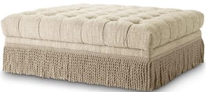 Premium Cream Bouclé Ottoman – Cream Textured Accent