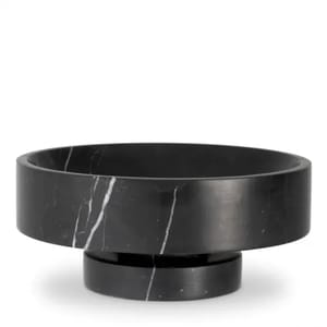Luxury Black Marble Bowl Honed Finish Decorative Accent