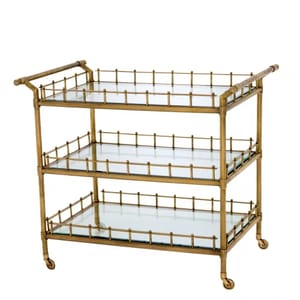 Luxury Clear Bevelled Glass Scarlett Trolley