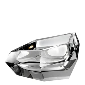 Luxury Grey Crystal Glass Sophisticated Bowl Irregular Art Glass Accent