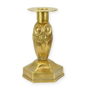 Luxury Bronze Art Deco Owl Candle Holder