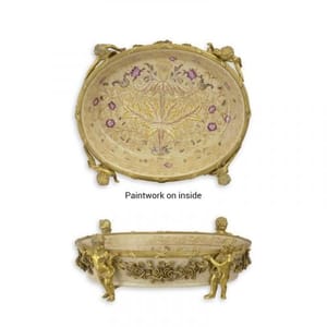 Luxury Bronze-Mounted Porcelain Bowl – European Decorative Accent