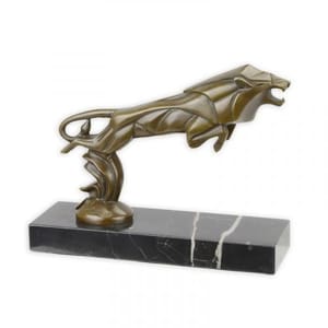 Luxury Bronze Leaping Lion Car Mascot Sculpture – 16 CM
