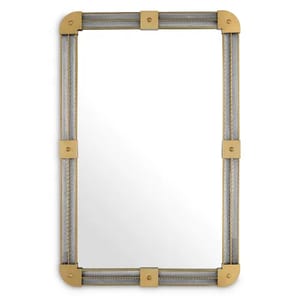 Luxury Golden Soft Cornered Rectangular Wall Mirror
