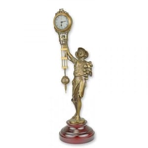 Luxury Mysterieuse Table Clock Held by a Boy