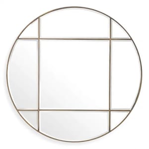 Luxury Vintage Brass & Bevelled Glass Round Mirror