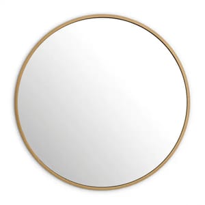 Luxury Brushed Brass Finish Round Mirror
