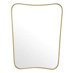 Luxury Gold Finish Curved Rectangular Decorative Wall Mirror