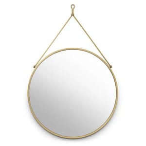 Luxury Brushed Brass Finish Decorative Round Mirror