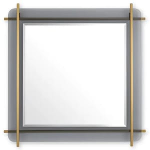 Luxury Brass & Bevelled Glass Square Wall Mirror