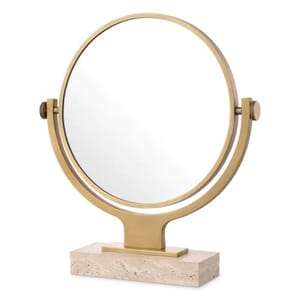 Luxury Brass Finish Oval Shaped Table Mirror