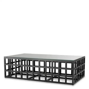 Luxury Classic Black & Glass Finish Coffee Table