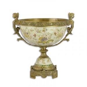 Luxury Bronze Mounted Porcelain Pedestal Bowl