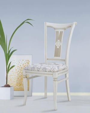 Luxury Upholstered Wooden Dining Chair with Decorative Backrest