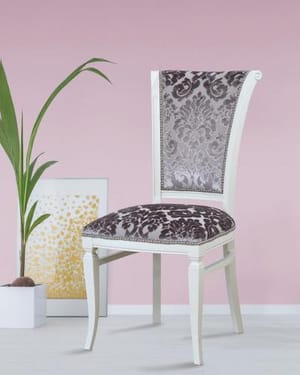 Luxury Upholstered Dining Chair with Elegant Patterned Backrest