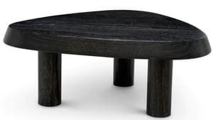 Luxuriöser Couchtisch aus Eichenfurnier in Kieselform, dreieckig, aus Holz