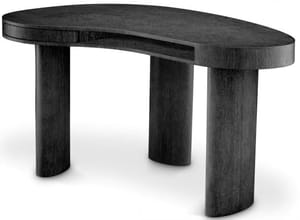 Luxury Charcoal Oak Curved Oval Desk  with Ellipse Legs