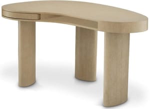 Luxury Charcoal Oak Curved Oval Desk  with Ellipse Legs