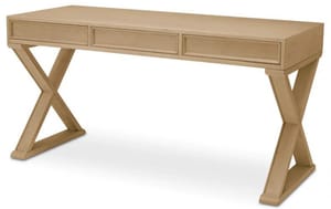 Luxury Natural Oak Rectangular Desk with X Shape Legs