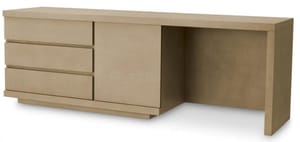 Luxury Washed Oak Veneer Desk With Three Spacious Drawers