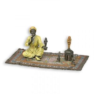 Luxuriöse Bronze Orientalische Figuren Verkäufer Skulptur