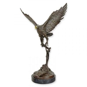 Luxuriöse Bronze-Skulptur eines fliegenden Adlers
