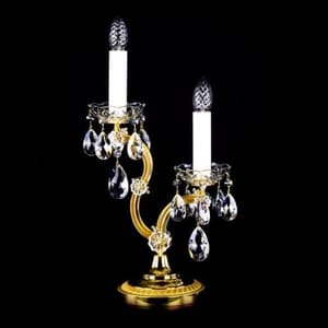 Luxury Crystal Table Lamp in Polished Brass - 2 Lights