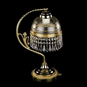 Luxury Ornate Brass Table Lamp with Crystal Drops Finish
