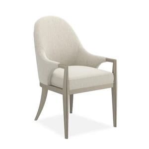 Luxury White Arched-Back Dining Armchair - Exclusive Collection