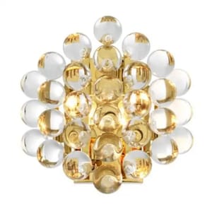 Luxury Gold Finish Wall Lamp with Spheres of Clear Glass