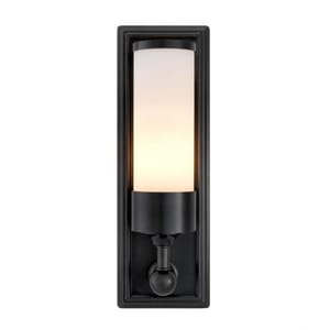 Luxury Frosted Glass Cylindrical Shade Wall Lamp with Rectangular Backplate