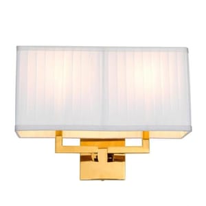 Luxury Gold Finish Wall Lamp with Pleated White Shade